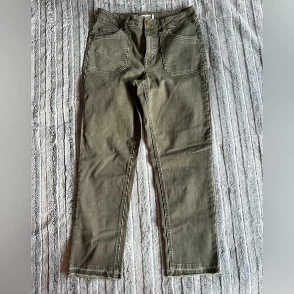 NWOT Green High Rise Slim Straight Ankle Jean - Picture 2 of 5